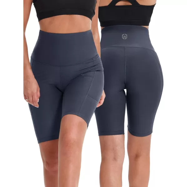 NELEUS Women's High Waist Yoga Shorts Tummy Control Workout Running Compression Shorts with Pocket