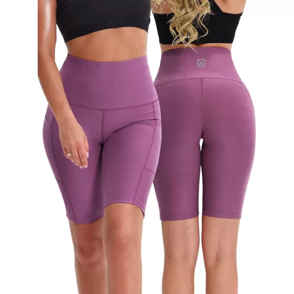 NELEUS Women's High Waist Yoga Shorts Tummy Control Workout Running Compression Shorts with Pocket