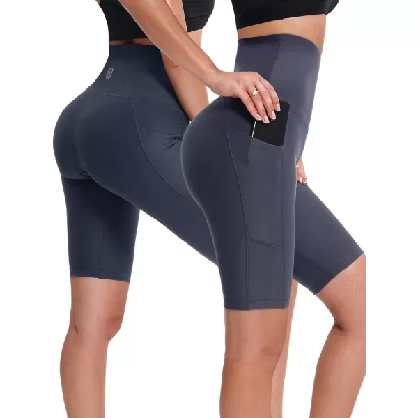 NELEUS Women's High Waist Yoga Shorts Tummy Control Workout Running Compression Shorts with Pocket