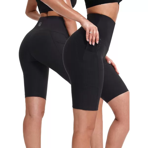 NELEUS Women's High Waist Yoga Shorts Tummy Control Workout Running Compression Shorts with Pocket