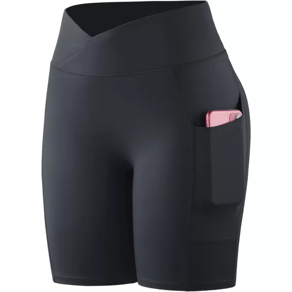 NELEUS Women's High Waist Yoga Shorts Tummy Control Workout Running Compression Shorts with Pocket