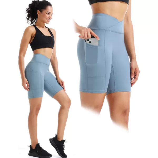 NELEUS Women's High Waist Yoga Shorts Tummy Control Workout Running Compression Shorts with Pocket