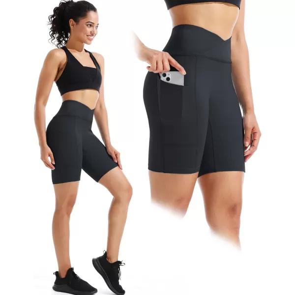 NELEUS Women's High Waist Yoga Shorts Tummy Control Workout Running Compression Shorts with Pocket