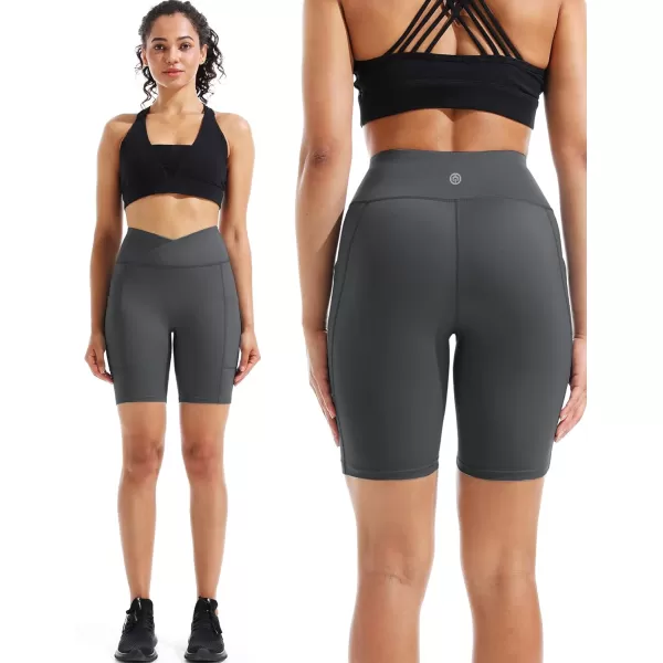 NELEUS Women's High Waist Yoga Shorts Tummy Control Workout Running Compression Shorts with Pocket