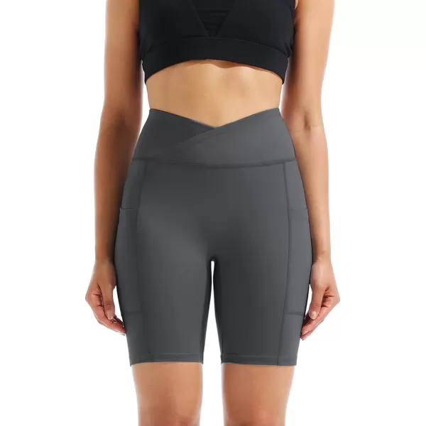 NELEUS Women's High Waist Yoga Shorts Tummy Control Workout Running Compression Shorts with Pocket