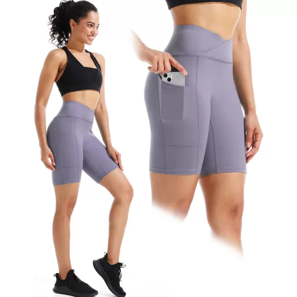 NELEUS Women's High Waist Yoga Shorts Tummy Control Workout Running Compression Shorts with Pocket