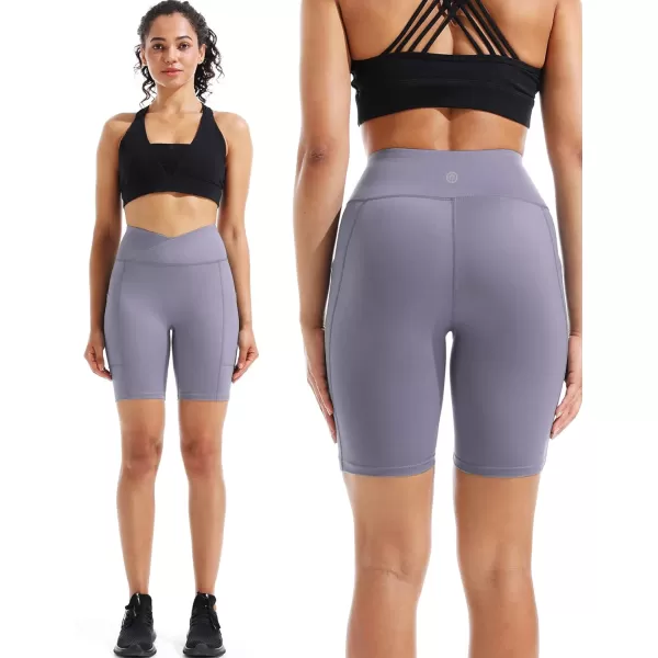 NELEUS Women's High Waist Yoga Shorts Tummy Control Workout Running Compression Shorts with Pocket