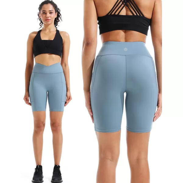 NELEUS Women's High Waist Yoga Shorts Tummy Control Workout Running Compression Shorts with Pocket