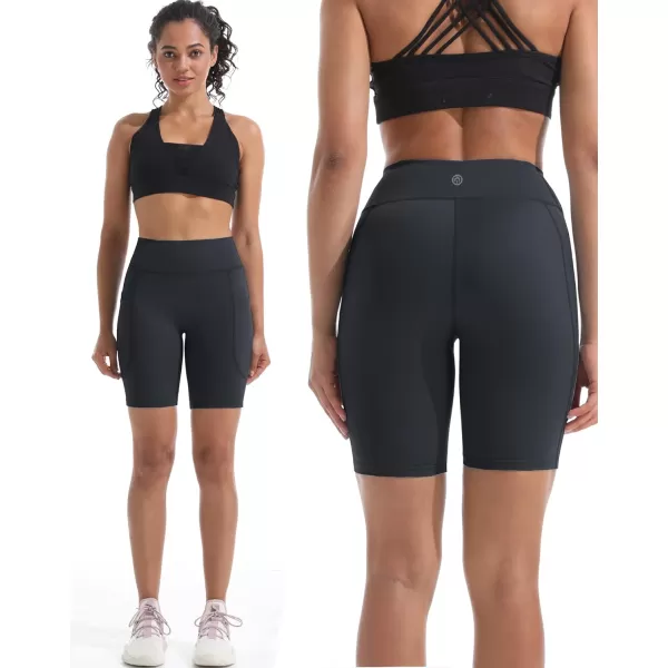 NELEUS Women's High Waist Yoga Shorts Tummy Control Workout Running Compression Shorts with Pocket