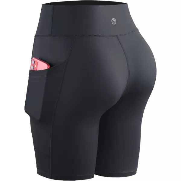 NELEUS Women's High Waist Yoga Shorts Tummy Control Workout Running Compression Shorts with Pocket