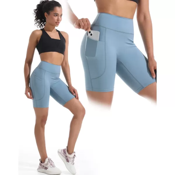 NELEUS Women's High Waist Yoga Shorts Tummy Control Workout Running Compression Shorts with Pocket