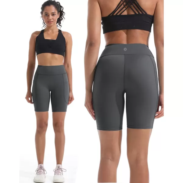 NELEUS Women's High Waist Yoga Shorts Tummy Control Workout Running Compression Shorts with Pocket