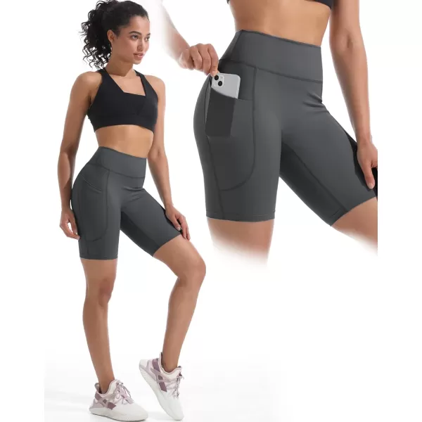 NELEUS Women's High Waist Yoga Shorts Tummy Control Workout Running Compression Shorts with Pocket