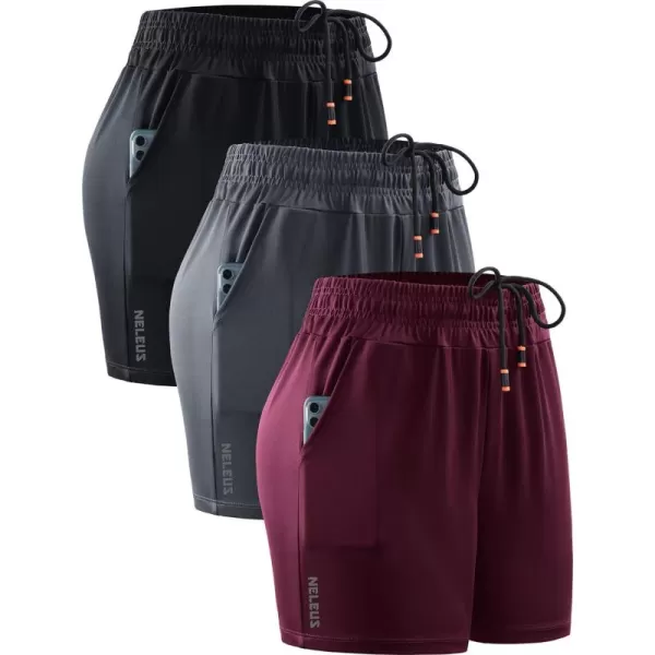 NELEUS Women's Lightweight Running Shorts Workout Athletic Short for Yoga with Pocket