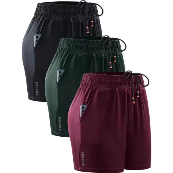 NELEUS Women's Lightweight Running Shorts Workout Athletic Short for Yoga with Pocket