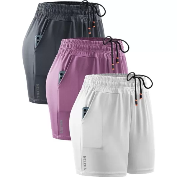 NELEUS Women's Lightweight Running Shorts Workout Athletic Short for Yoga with Pocket