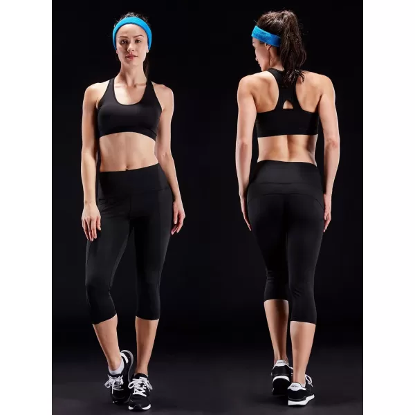 NELEUS Women's Tummy Control High Waist Capri Running Leggings Yoga Pants with Pocket