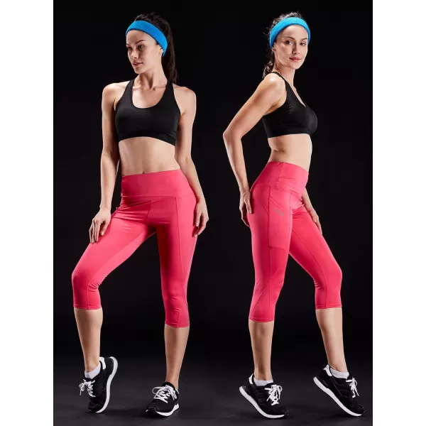 NELEUS Women's Tummy Control High Waist Capri Running Leggings Yoga Pants with Pocket