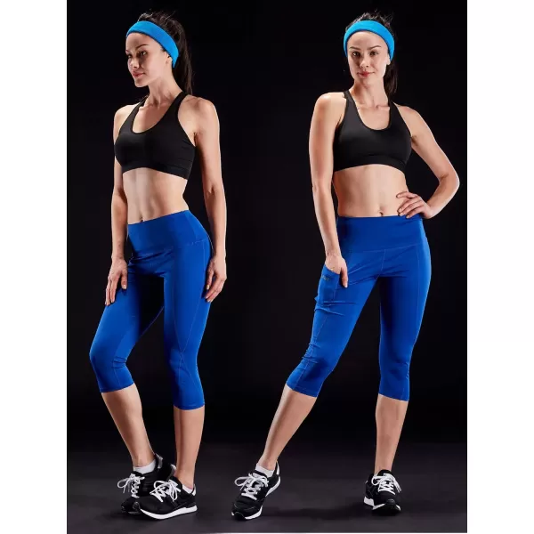 NELEUS Women's Tummy Control High Waist Capri Running Leggings Yoga Pants with Pocket