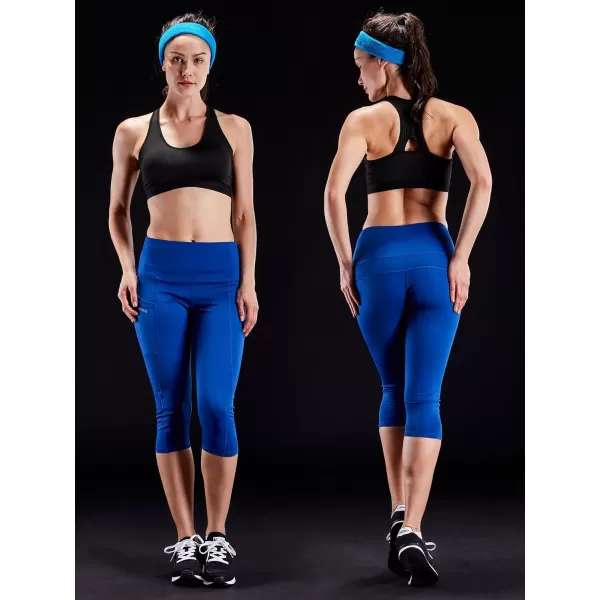 NELEUS Women's Tummy Control High Waist Capri Running Leggings Yoga Pants with Pocket