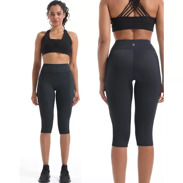 NELEUS Women's Tummy Control High Waist Capri Running Leggings Yoga Pants with Pocket