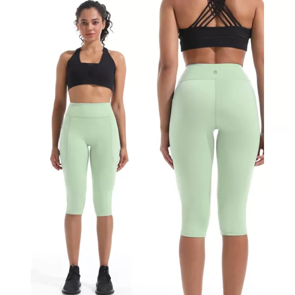 NELEUS Women's Tummy Control High Waist Capri Running Leggings Yoga Pants with Pocket