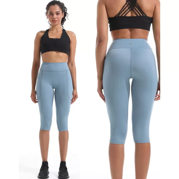 NELEUS Women's Tummy Control High Waist Capri Running Leggings Yoga Pants with Pocket