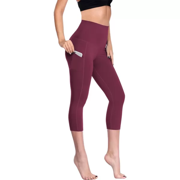 NELEUS Women's Tummy Control High Waist Capri Running Leggings Yoga Pants with Pocket