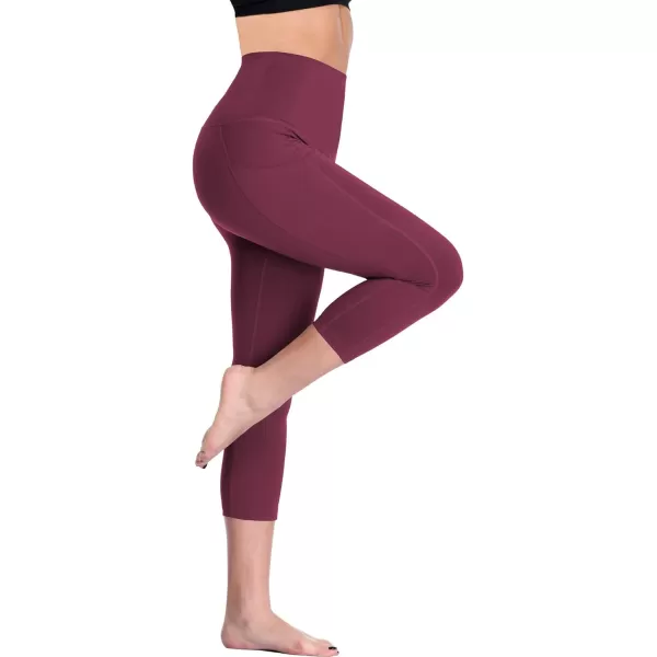 NELEUS Women's Tummy Control High Waist Capri Running Leggings Yoga Pants with Pocket