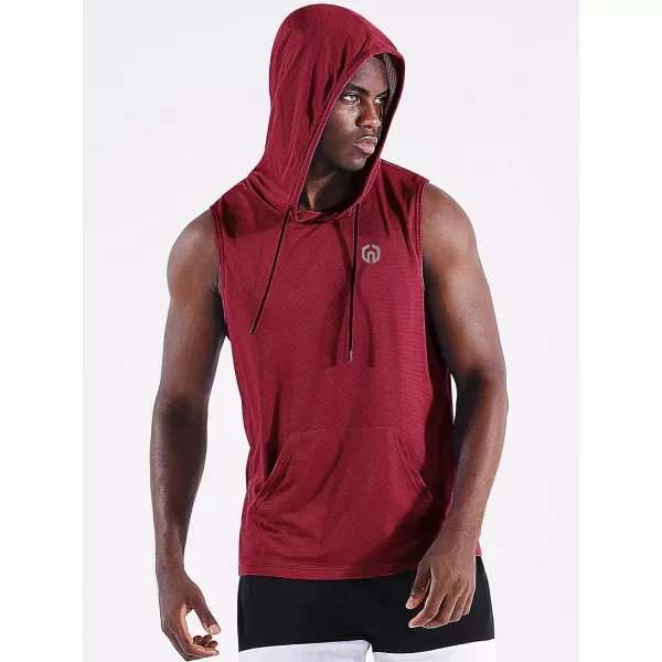 Neleus Men's Running Tank Tops 3 Pack Sleeveless Workout Athletic Shirts with Hoods