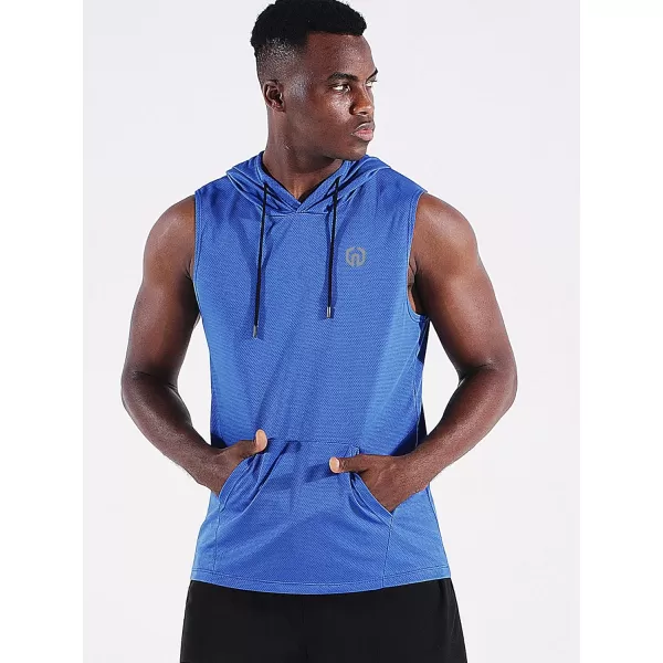 Neleus Men's Running Tank Tops 3 Pack Sleeveless Workout Athletic Shirts with Hoods