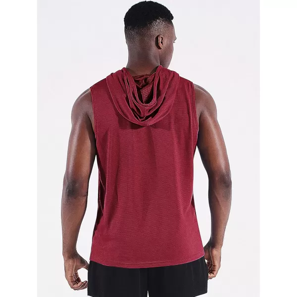 Neleus Men's Running Tank Tops 3 Pack Sleeveless Workout Athletic Shirts with Hoods