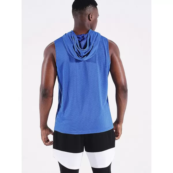 Neleus Men's Running Tank Tops 3 Pack Sleeveless Workout Athletic Shirts with Hoods