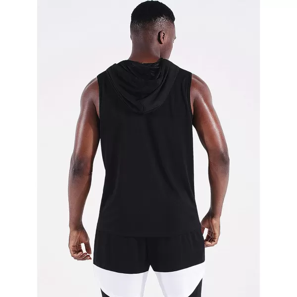Neleus Men's Running Tank Tops 3 Pack Sleeveless Workout Athletic Shirts with Hoods