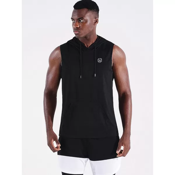 Neleus Men's Running Tank Tops 3 Pack Sleeveless Workout Athletic Shirts with Hoods