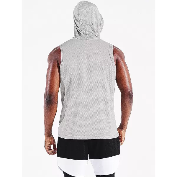 Neleus Men's Running Tank Tops 3 Pack Sleeveless Workout Athletic Shirts with Hoods