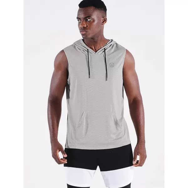 Neleus Men's Running Tank Tops 3 Pack Sleeveless Workout Athletic Shirts with Hoods