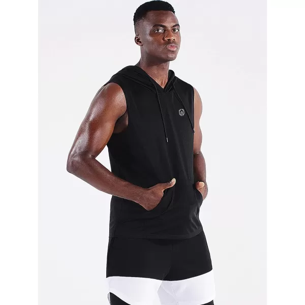 Neleus Men's Running Tank Tops 3 Pack Sleeveless Workout Athletic Shirts with Hoods