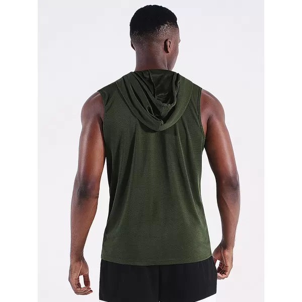 Neleus Men's Running Tank Tops 3 Pack Sleeveless Workout Athletic Shirts with Hoods