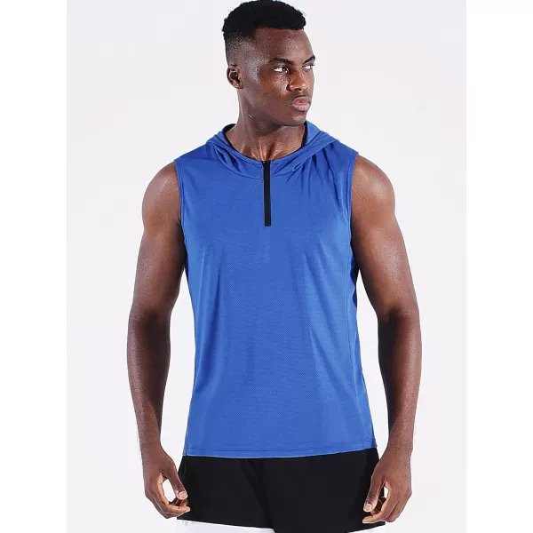 Neleus Men's Running Tank Tops 3 Pack Sleeveless Workout Athletic Shirts with Hoods