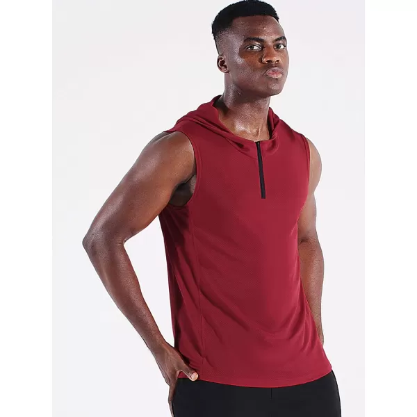 Neleus Men's Running Tank Tops 3 Pack Sleeveless Workout Athletic Shirts with Hoods