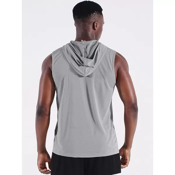 Neleus Men's Running Tank Tops 3 Pack Sleeveless Workout Athletic Shirts with Hoods