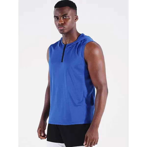 Neleus Men's Running Tank Tops 3 Pack Sleeveless Workout Athletic Shirts with Hoods