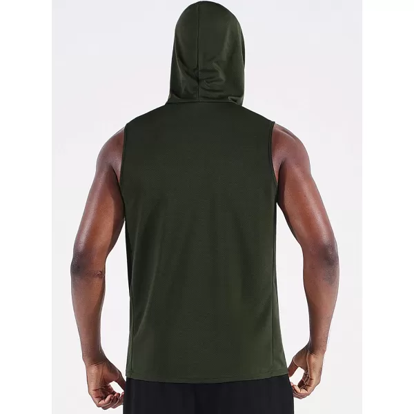 Neleus Men's Running Tank Tops 3 Pack Sleeveless Workout Athletic Shirts with Hoods
