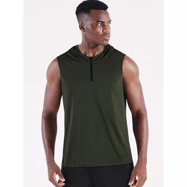 Neleus Men's Running Tank Tops 3 Pack Sleeveless Workout Athletic Shirts with Hoods
