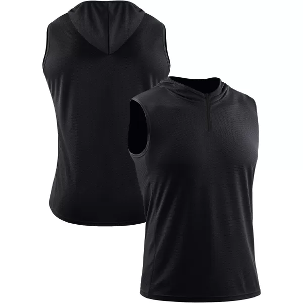 Neleus Men's Running Tank Tops 3 Pack Sleeveless Workout Athletic Shirts with Hoods