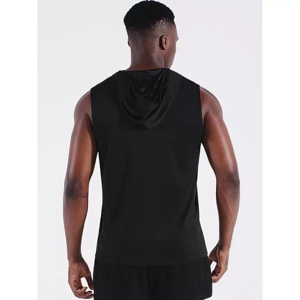 Neleus Men's Running Tank Tops 3 Pack Sleeveless Workout Athletic Shirts with Hoods