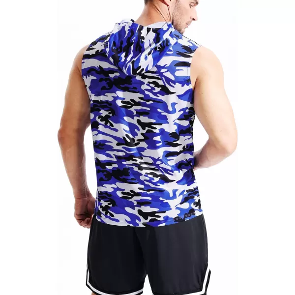 Neleus Men's Running Tank Tops 3 Pack Sleeveless Workout Athletic Shirts with Hoods