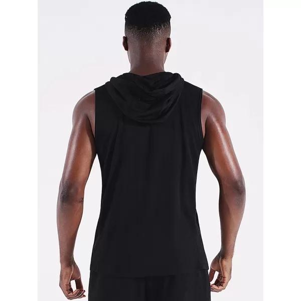 Neleus Men's Workout Tank Tops 3 Pack Sleeveless Running Shirts with Hoodie