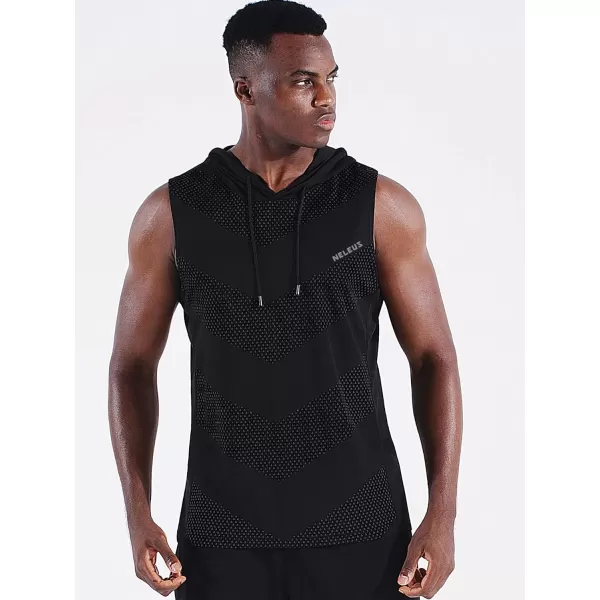 Neleus Men's Workout Tank Tops 3 Pack Sleeveless Running Shirts with Hoodie